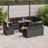 vidaXL Garden Sofa Set Black PE Rattan Large Modular Garden Sofa Set