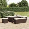 vidaXL Ottoman Set of 2 Brown and Cream White