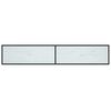 vidaXL TV Cabinet White marble, Black Tempered glass, Powder-coated steel