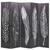 vidaXL Folding Room Divider 78.7x66.9" Feathers Black and White