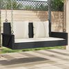 vidaXL Swing Bench Black PE rattan Medium UV-resistant materials