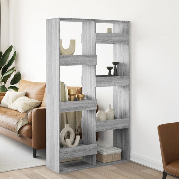 vidaXL Room Divider Grey sonoma Engineered wood 39.4 x 13.0 x 68.9 in