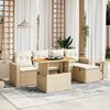vidaXL Garden Sofa Set Beige PE rattan 6-Piece Modular Garden Sofa Set