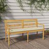 vidaXL Bench Cream Solid teak wood Large Durable Bench Rectangular