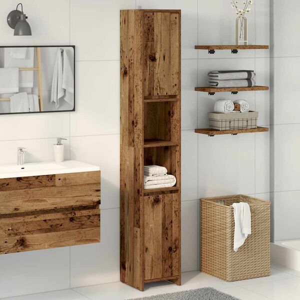 vidaXL Bathroom Cabinet Old wood Engineered wood 72.2 in height