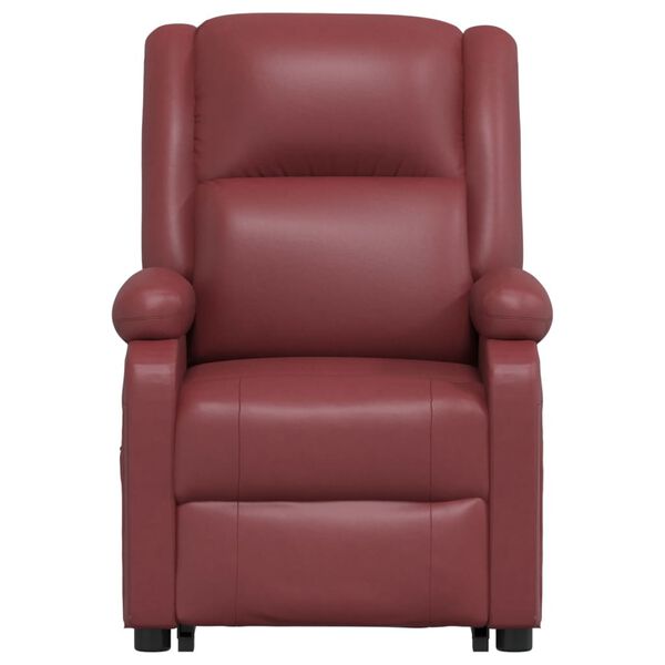 vidaXL Power Lift Massage Recliner Wine Red Faux Leather