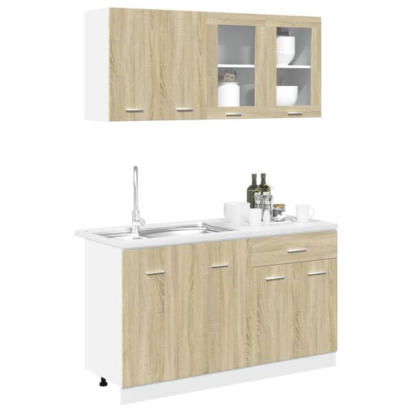 vidaXL Kitchen Cabinet Set Sonoma oak Engineered wood Large