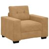 vidaXL Sofa 3 pcs Brown Linen-blend Fabric