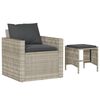 vidaXL Garden Sofa Set Light grey PE Rattan, Powder-Coated Steel, Polyester