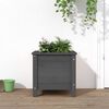 vidaXL Garden Planter Grey Solid pine wood 15.7x15.7x15.4 in