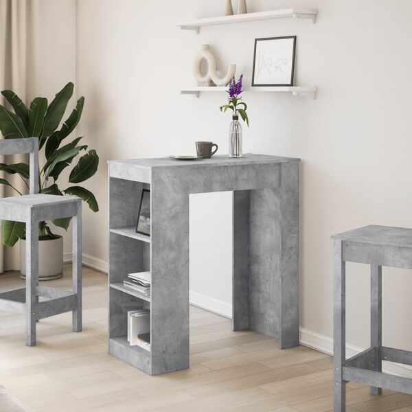 vidaXL Bar Table Concrete Grey Engineered Wood Large Bar Table