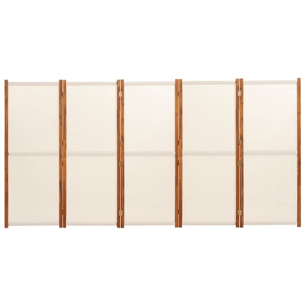 vidaXL 5-Panel Room Divider Cream White 137.8"x70.9"