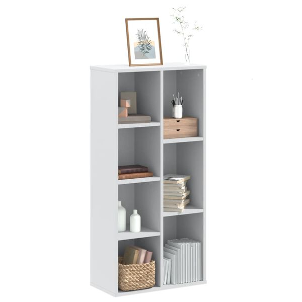 vidaXL Bookcase White Engineered wood 19.7x9.8x41.3 in Bookcase
