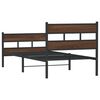 vidaXL Bed Frame Brown Oak Steel Single Bed Frame Rectangular