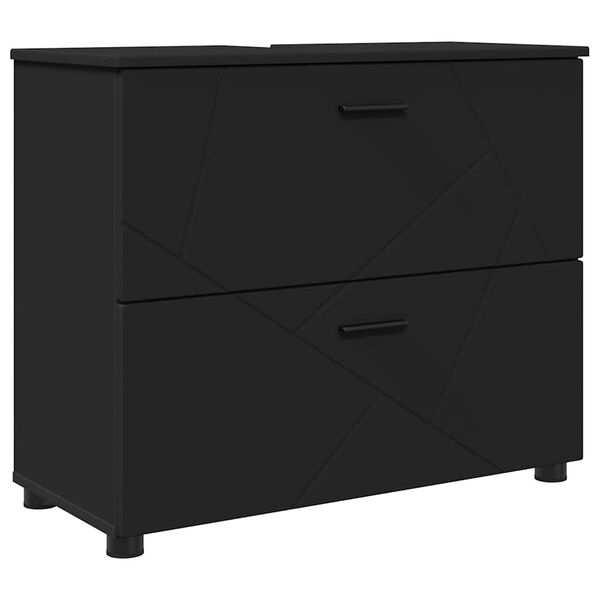 vidaXL Bathroom Cabinet with Drawer Black 30.12 x 13.78 x 25.20 in