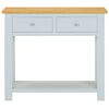 vidaXL Console Table Light grey Solid oak wood, solid acacia wood, MDF