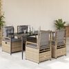 vidaXL 5 Piece Patio Dining Set with Cushions Beige Poly Rattan
