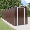 vidaXL Garden Shed Dark brown Galvanized steel Large Garden Shed