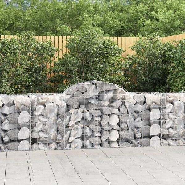 vidaXL Gabion Basket Set of 12 Silver Galvanized Iron