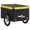 vidaXL Bike Trailer Black and Yellow 99.2 lb Iron