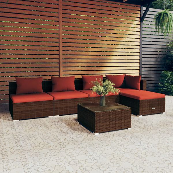 vidaXL Garden Lounge Set Brown PE Rattan Large Modular Garden Sofa Set