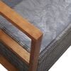 vidaXL Storage Bench 45.3" Poly Rattan and Solid Acacia Wood Gray