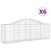 vidaXL Gabion Basket Set of 6 Silver Galvanized Iron