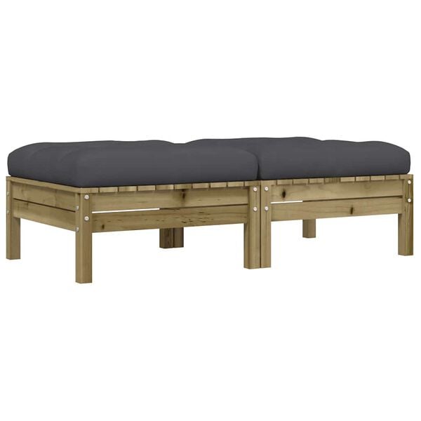 vidaXL Garden Footstool Anthracite Vacuum pressure treated pinewood