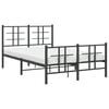vidaXL Bed Frame Black Powder-Coated Steel Full Bed Frame Rectangular