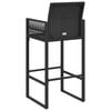 vidaXL Garden Bar Stool Black PE Rattan, Powder-Coated Steel Standard