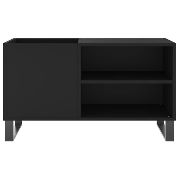 vidaXL Record Cabinet Black Engineered wood, iron