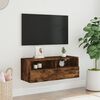 vidaXL TV Wall Cabinet Smoked Oak Engineered Wood 31.5 x 11.8 x 11.8 in