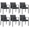 vidaXL 7 Piece Patio Dining Set with Cushions Poly Rattan and Steel