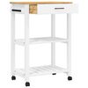 vidaXL Kitchen Trolley MONZA 23.6"x15.7"x34.8" Solid Wood Pine