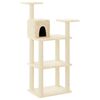 vidaXL Cat Tree Cream Engineered wood, plush, sisal 46.7 in tall