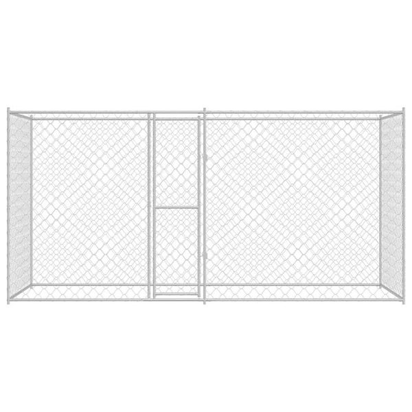 vidaXL Dog Cage Silver 400 x 200 x 256 cm Galvanised Steel