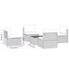 vidaXL Garden Lounge Set Grey PE rattan, powder-coated steel, polyester, PVC