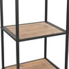 vidaXL Bookcase Black and Natural Wood Solid Firwood, Steel Tall