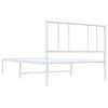 vidaXL Bed Frame White Powder-Coated Steel Single Bed Frame