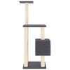 vidaXL Cat Tree Dark grey Engineered wood, plush, sisal 40.9 in Cat Tree