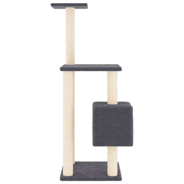 vidaXL Cat Tree Dark grey Engineered wood, plush, sisal 40.9 in Cat Tree