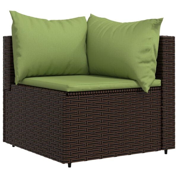 vidaXL Patio Lounge Set Brown and Green