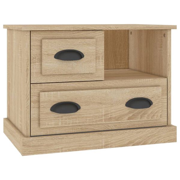 vidaXL Bedside Cabinet Sonoma oak Engineered wood Standard