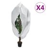 vidaXL Plant Fleece Cover Set of 4 White