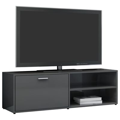 vidaXL TV Cabinet High Gloss Gray 47.2"x13.4"x14.6" Chipboard