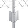 vidaXL Fence with Post Silver 1.31 x 32.81 ft Steel