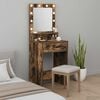 vidaXL Dressing Table with Drawer Smoked Oak 19.69 x 16.14 x 53.15 in