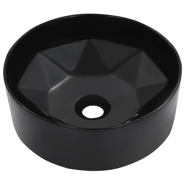 vidaXL Wash Basin 14.2x5.5" Ceramic Black