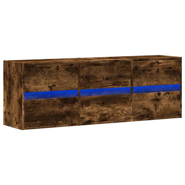 vidaXL TV Wall Cabinet Smoked Oak Engineered wood Medium TV Wall Cabinet