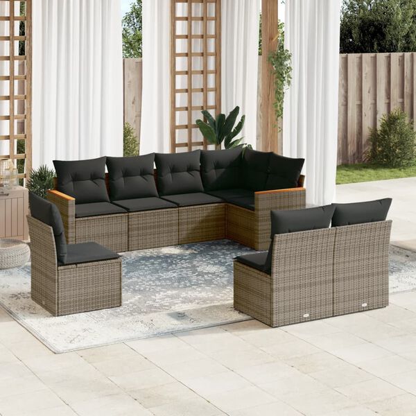 vidaXL Garden Sofa Set Grey